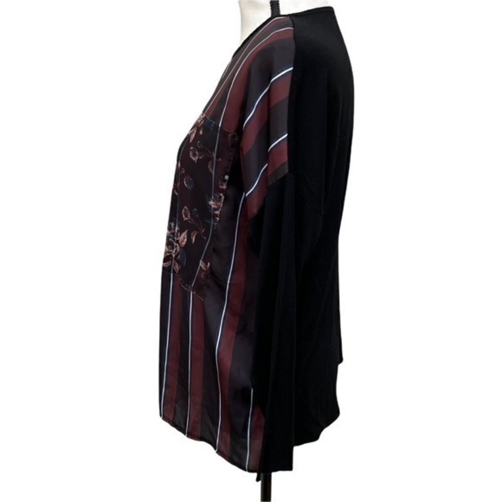 Zara womens floral front and black back Top Size S - Picture 2 of 7